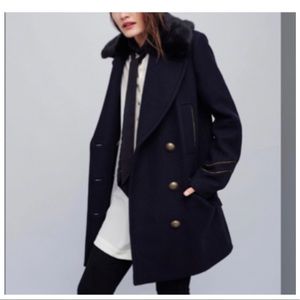 New (without tags) Free people Sedgwick Pea Coat Military Style size  xs